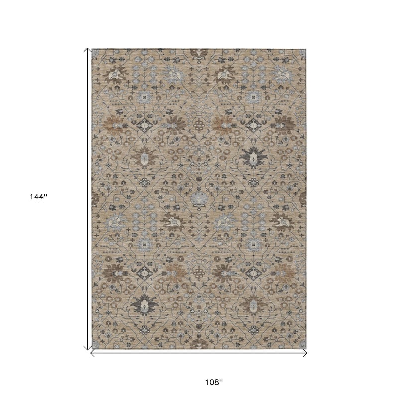 HomeRoots Oriental Traditional Rectangle Outdoor Rug