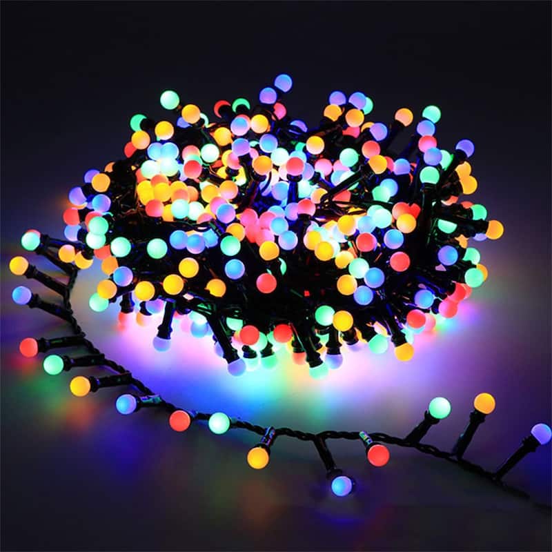 32.8/65.6FT Outdoor LED Pulg In 300/550-Bulb Mini String Lights - 65.6FT - Multicolor