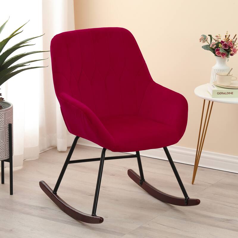 Upholstered Velvet Rocking Chair