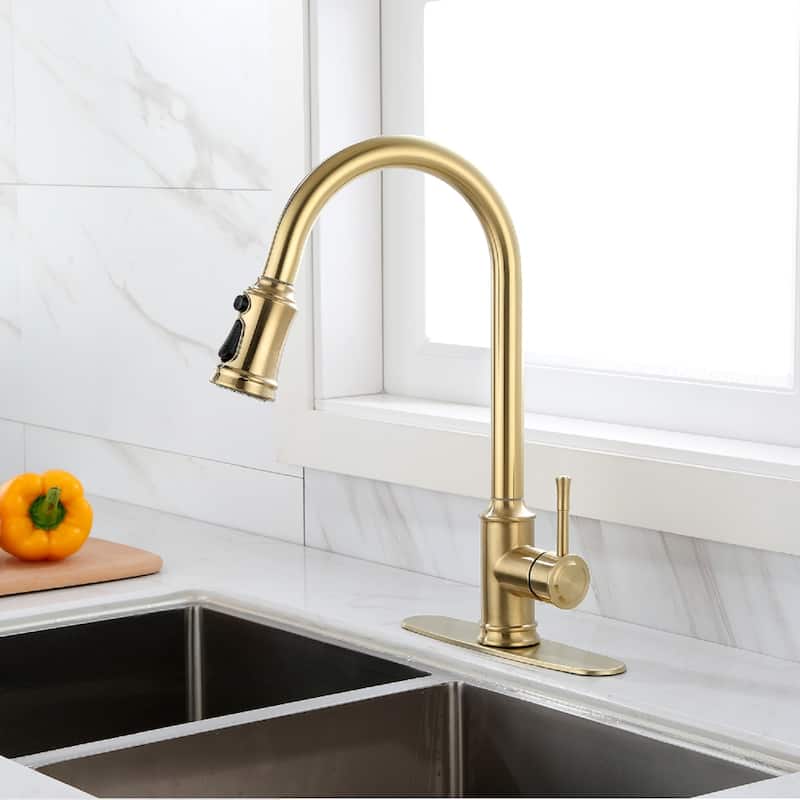 Touch Kitchen Faucet with Pull Down Sprayer in Gold - 8.66*8.07*16.53