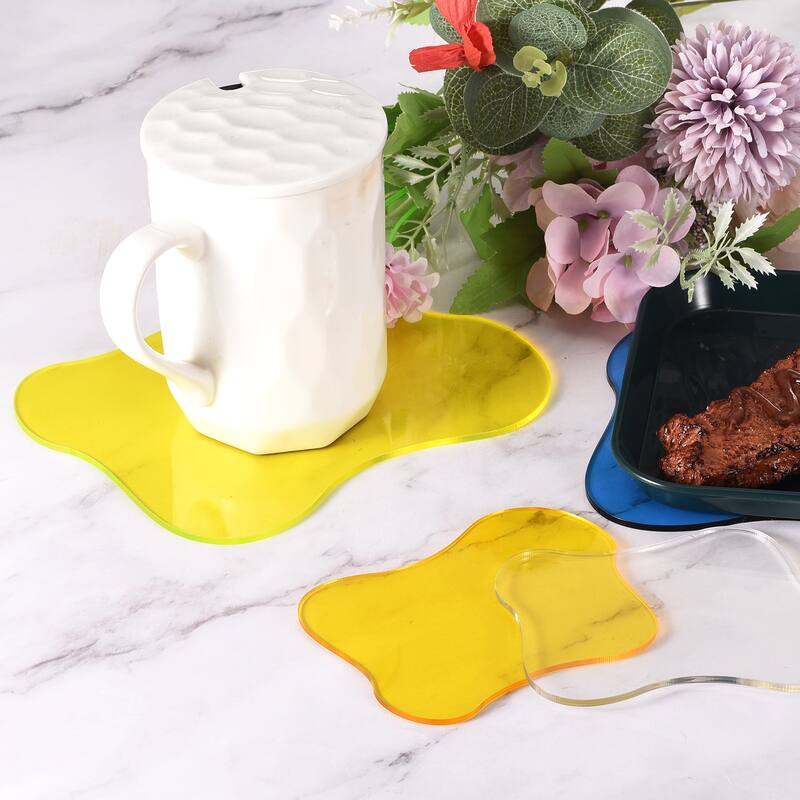 Acrylic Irregular Coasters, Cloud Shape Cup Mat Coffee Mug Pad