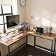 preview thumbnail 3 of 6, VASAGLE ALINRU Computer Desk, L-Shaped Corner Desk with Monitor Stand, Industrial Workstation for Home Office