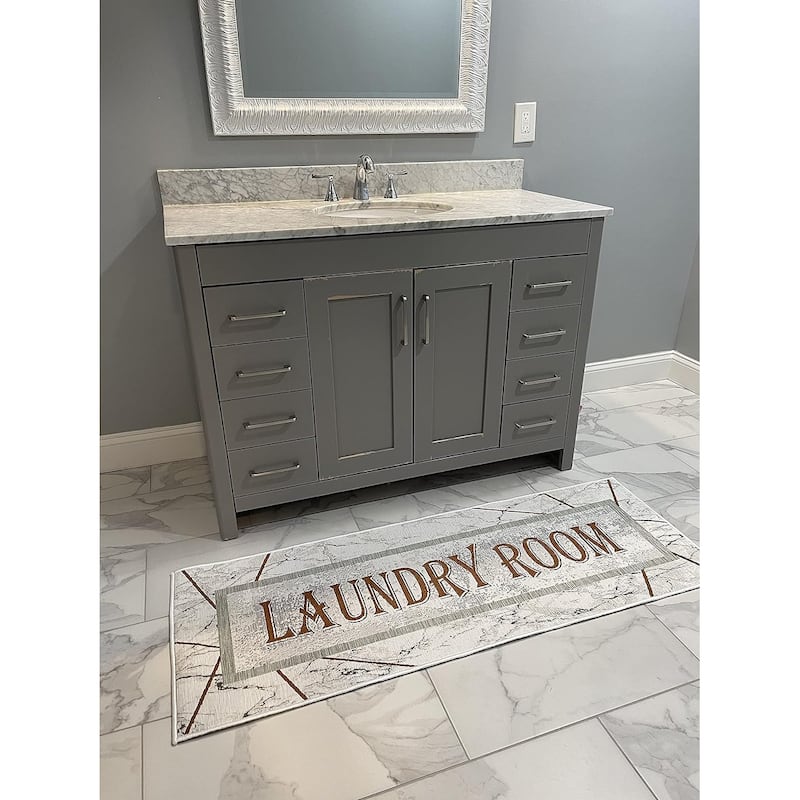 SussexHome Washable Ultra Thin Laundry Room Rug Runner - 20" x 59"