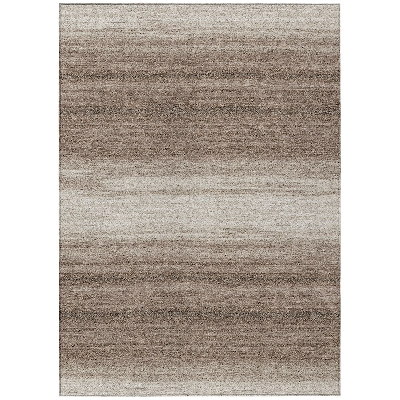 Machine Washable Indoor/ Outdoor Ombre Stripe Chantille Rug
