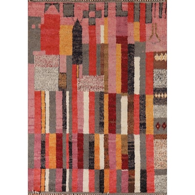 All-Over Plush Moroccan Oriental Area Rug Hand-Knotted Wool Carpet - 8'1" x 10'1"