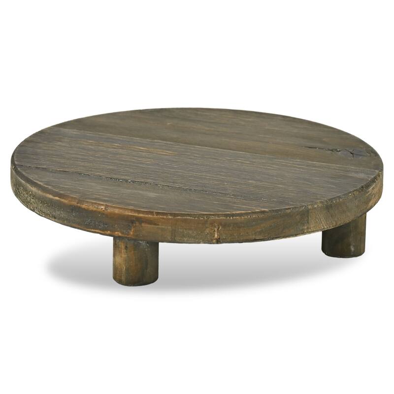 Luned 11.75" Diameter 3 Leg Wood Stand - Dark Brown - N/A