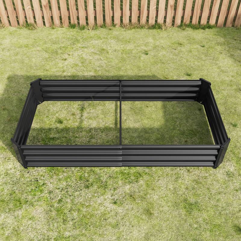 GDFStudio - Large Oval Metal Raised Garden Bed for Vegetables, Flowers, and Plants, Outdoor Backyard Planter Box