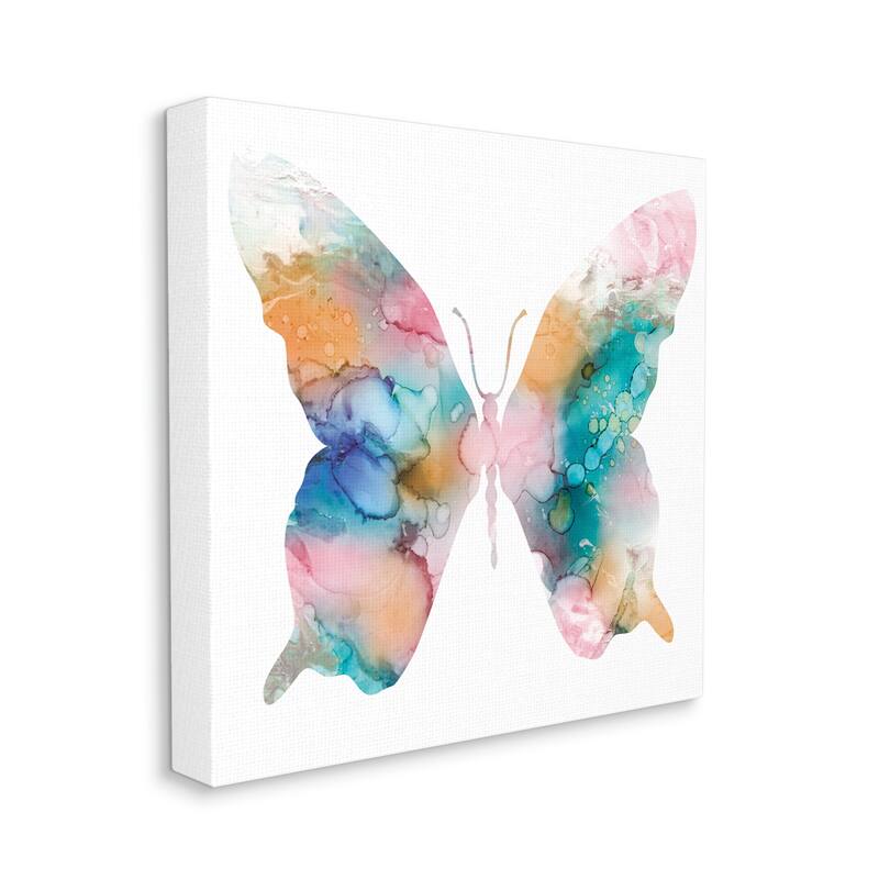 Stupell Pastel Watercolor Pattern Butterfly Silhouette Painting Canvas Wall Art, Design by Susan Jill
