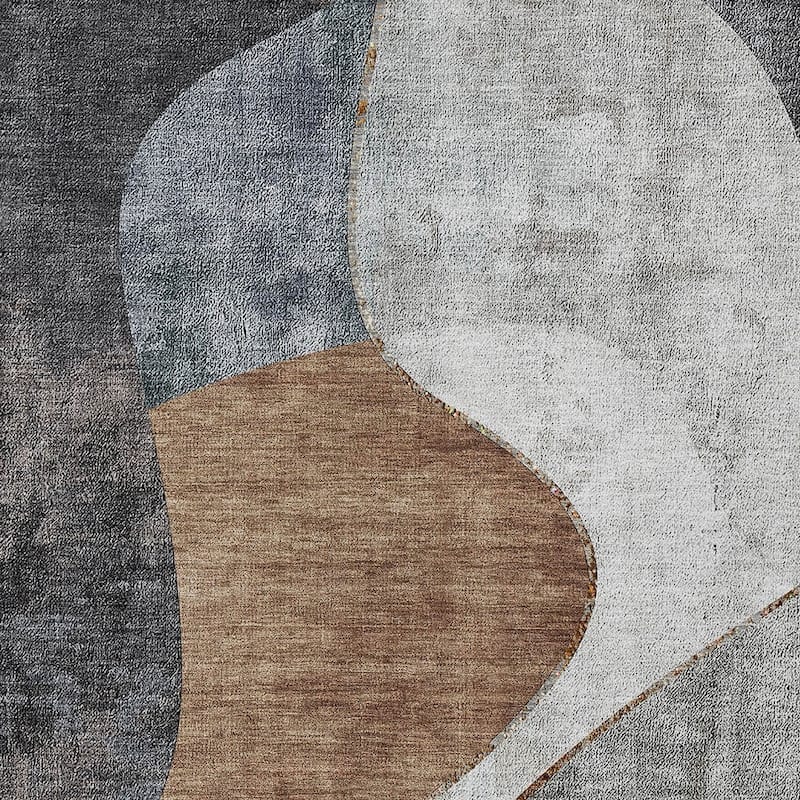 HomeRoots Abstract Transitional Rectangle Outdoor Rug