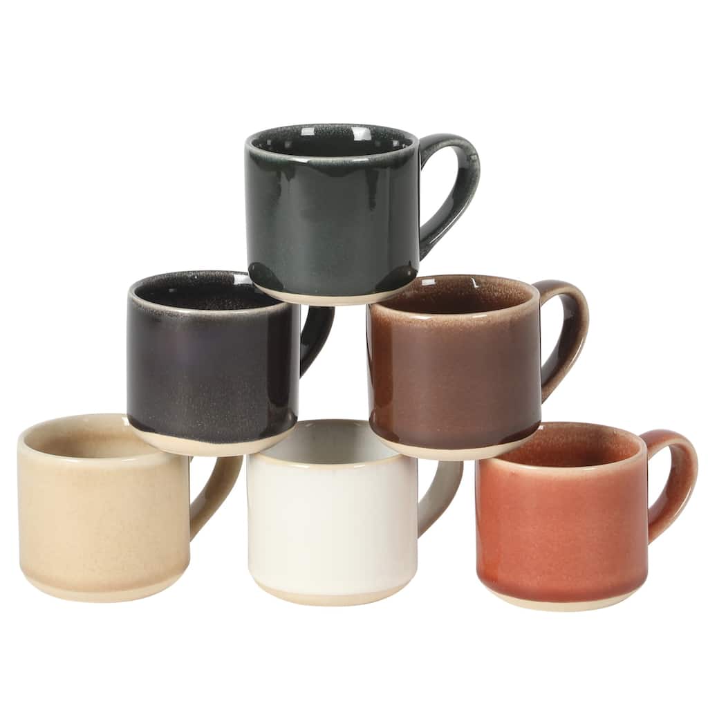 Mr. Coffee Espresso Whims 6 Piece 4 OZ Reactive Glaze Espresso Cup Set