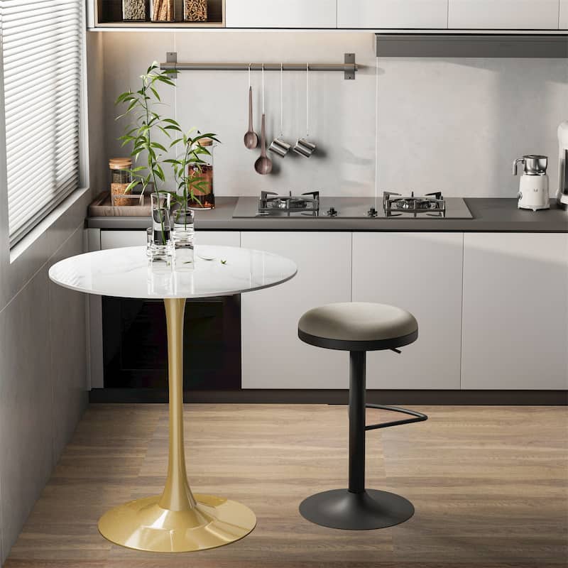 39.37" High Bar Table Round Cafe Bistro Pub Cocktail Kitchen Table Sintered Stone-top