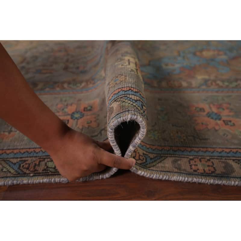 Gray Tabriz Persian Vintage Rug Hand-Knotted Wool Carpet - 8'0"x 10'10"