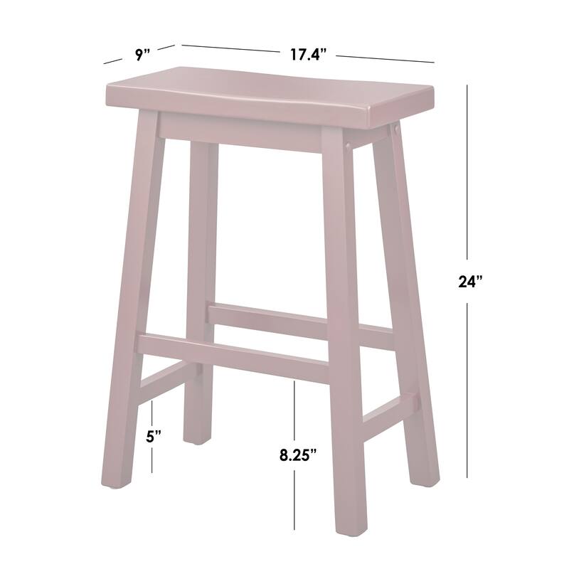 Simple Living Arizona 24-inch Solid Wood Counter Height Saddle Stool