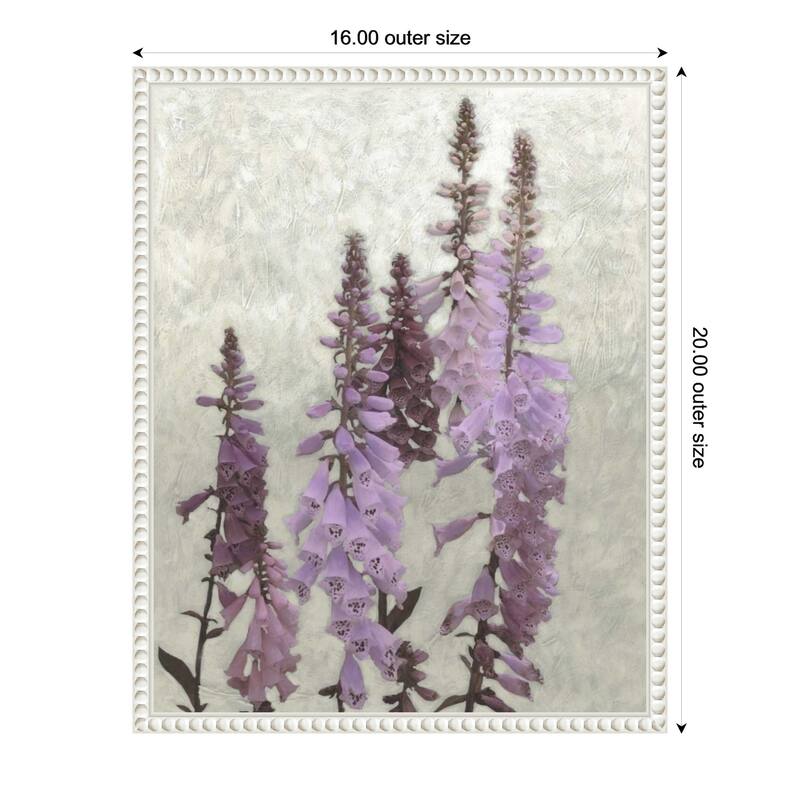 Cloudy Foxgloves No. 1 by Chariklia Zarris Framed Canvas Wall Art Print - 16 x 20 in
