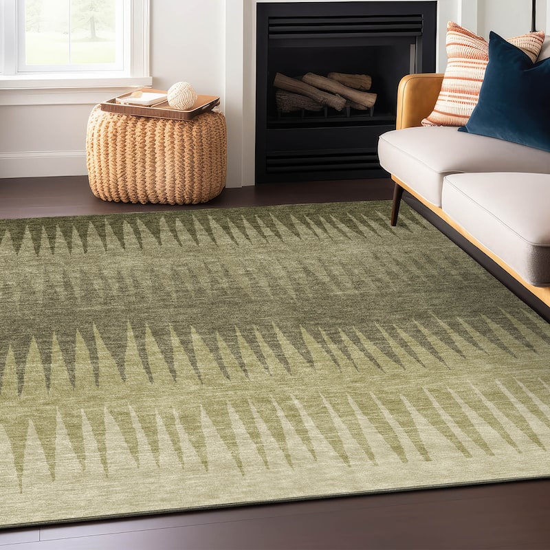 Machine Washable Indoor/ Outdoor Chantille Contemporary Ombre Rug