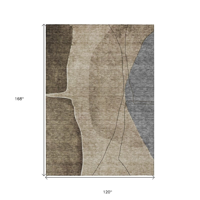 HomeRoots Abstract Transitional Rectangle Outdoor Rug