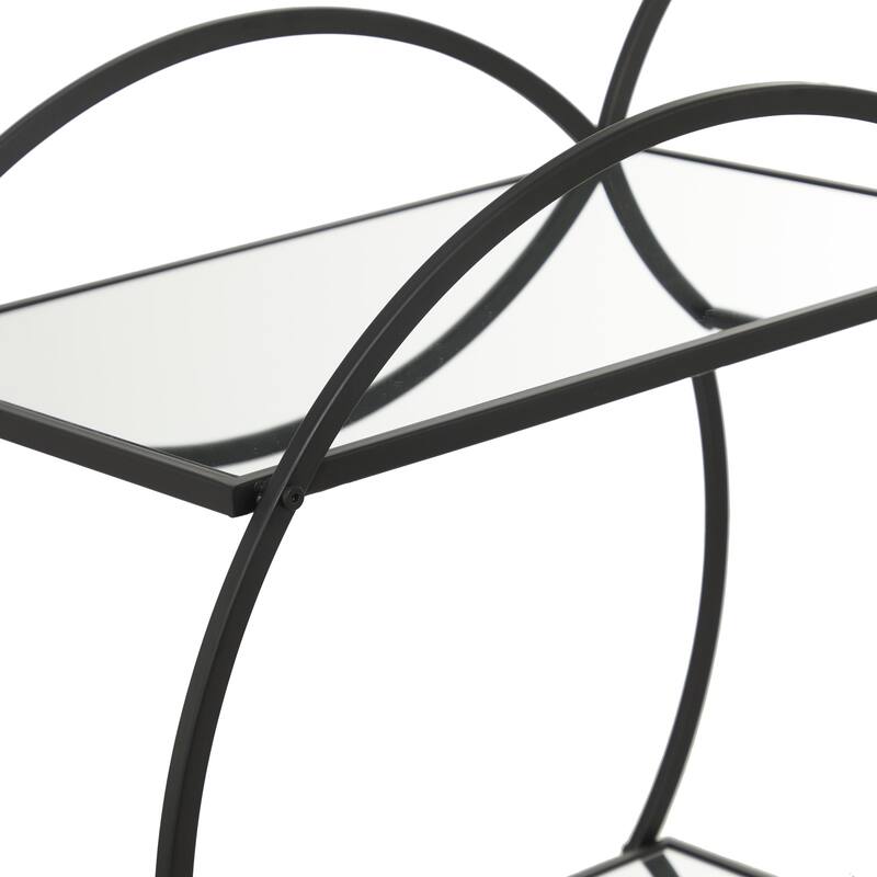 Metal Contemporary Bar Cart with Wheels