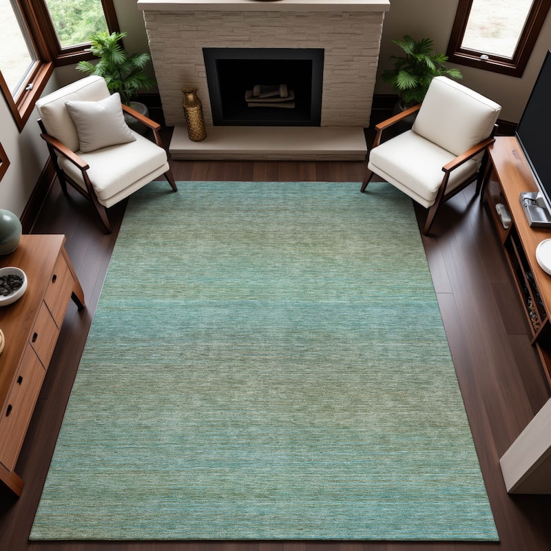Premium Washable Super Soft Casual Ombre Mayfield Rug - Teal - 3' x 5'