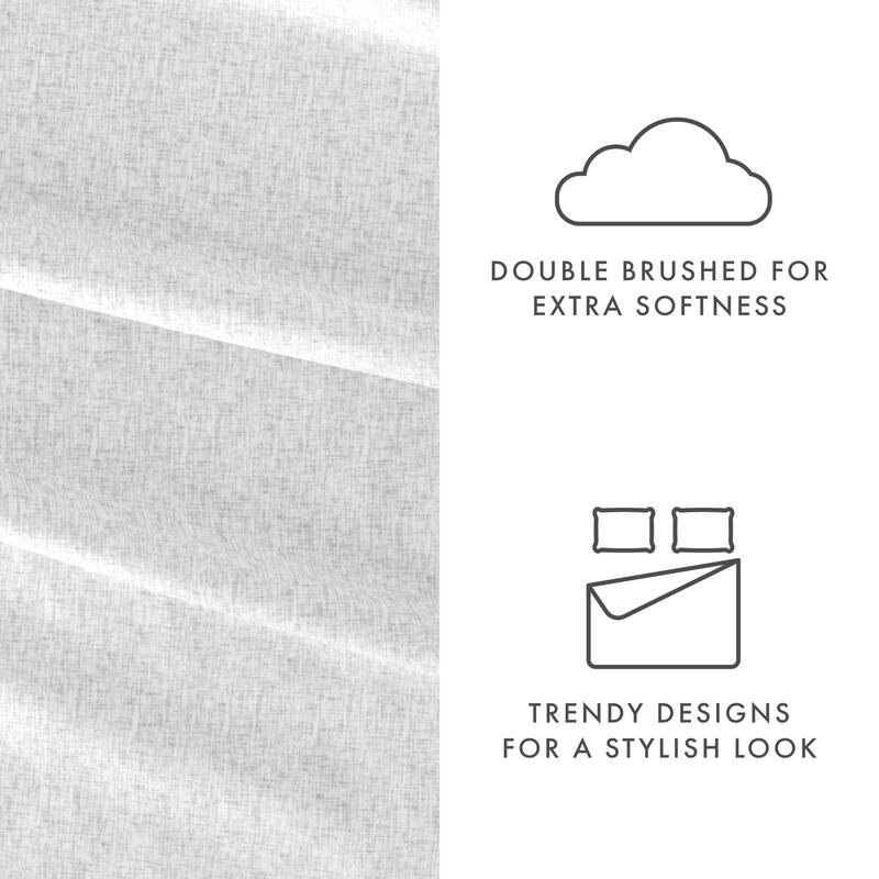 Becky Cameron Chambray Style Pattern 4 Piece Deep Pocket Bed Sheets Set