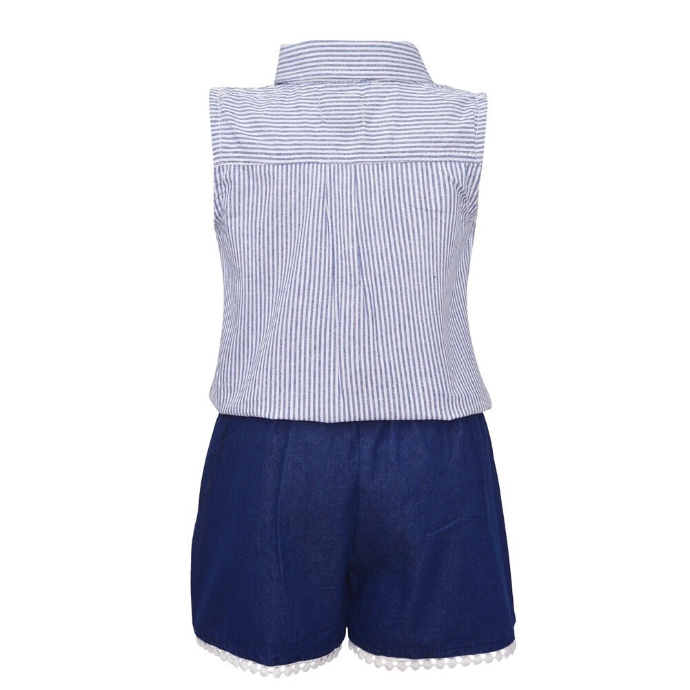 Shop My Destiny Little Girls Blue Stripe Shirt Style Top 2 Pc
