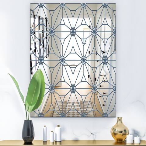 Designart 'Blue Illusion' Mid-Century Mirror - Printed Wall Mirror