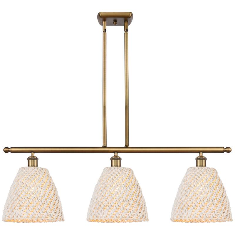 Innovations Lighting Endless Possibilities Ballston - Bristol Natural - 3 Light 36" Stem Hung Island Light - Brushed Brass