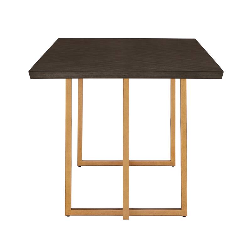 Denver Charcoal Brown and Gold 68" Rectangular Dining Table from iNSPIRE Q Modern