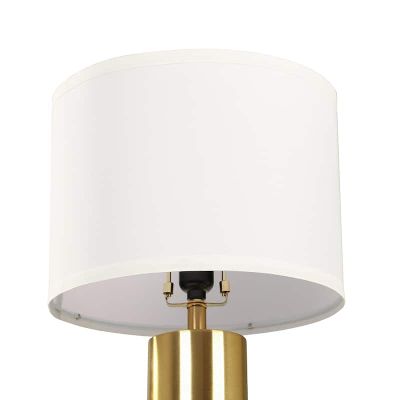 19.8-inch Marble Table Lamp With Linen Shade Set of 2