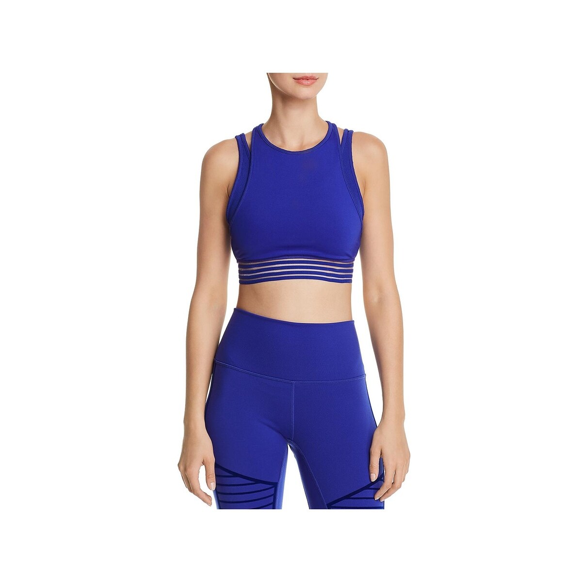 Shop Alo Yoga Womens Gaze Sports Bra Layered Racerback Sapphire Xs Overstock 30839682