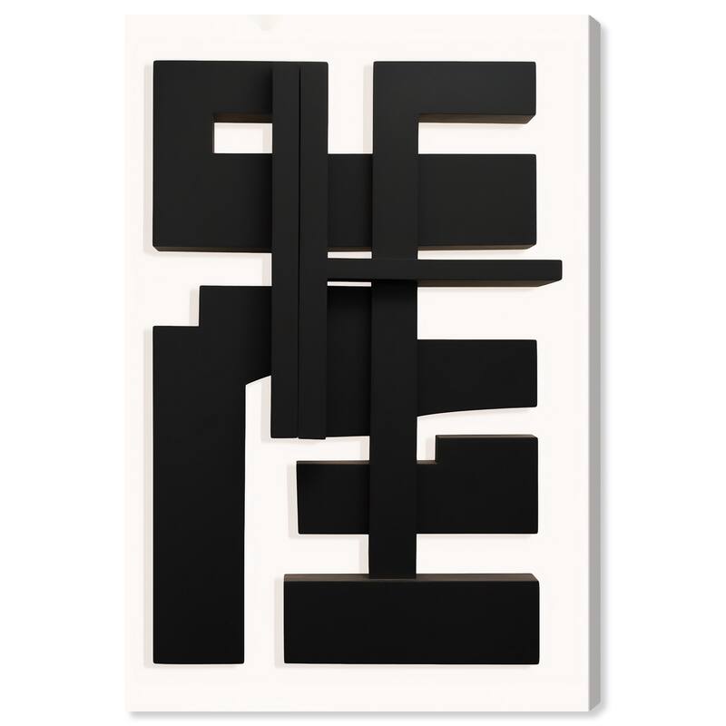 Wynwood Studio Canvas Abstract Printing Press Shapes Black and Ivory Modern & Contemporary Wall Art Canvas Print - 36 x 24