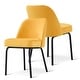 preview thumbnail 3 of 28, Ivinta Upholstered Dining Chair Sets of 2, Mid Century Modern Side Chairs with Spring Yellow
