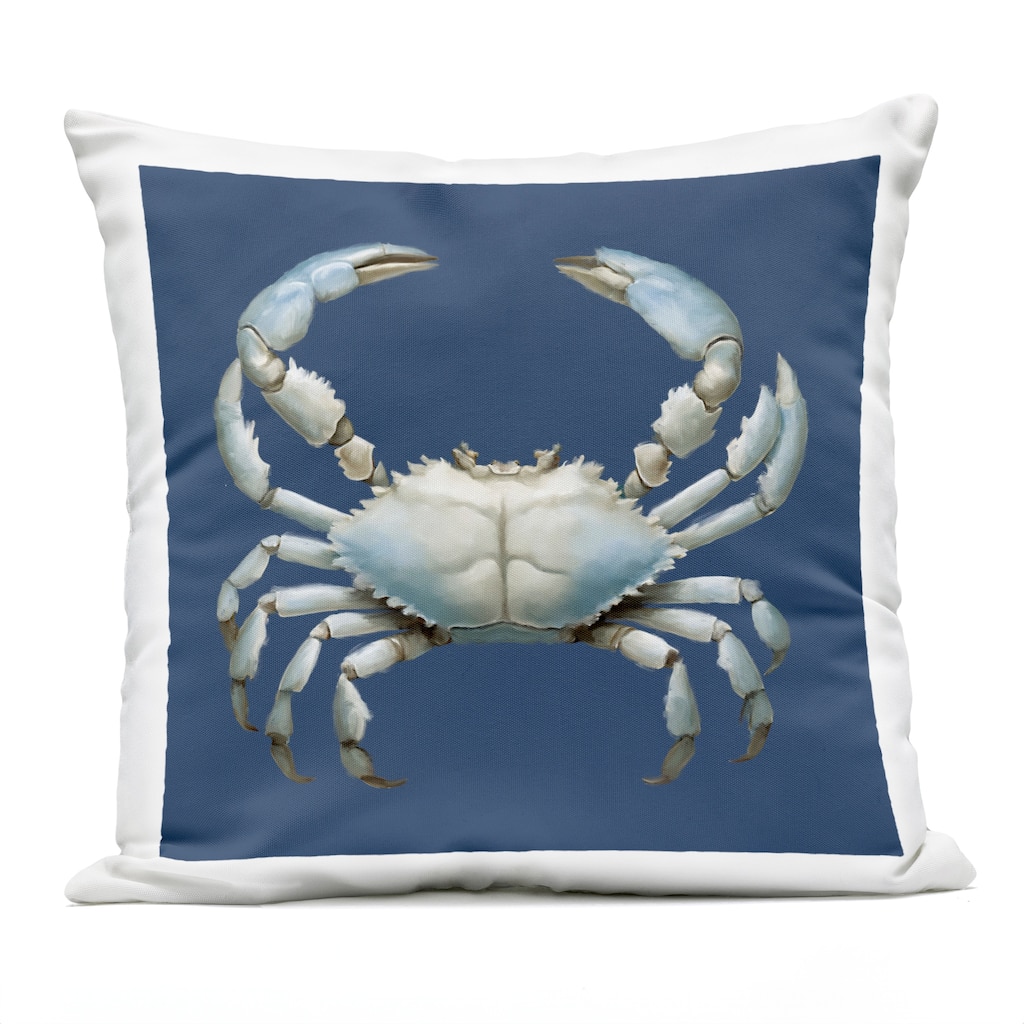 Stupell Detailed Aquatic Blue Crab Printed Outdoor Throw Pillow Design by Elizabeth Medley