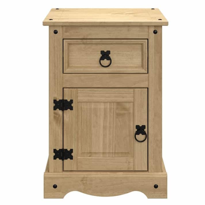 Wood Nightstand 1 Door 1 Drawer Corona Gray | Furniture Dash