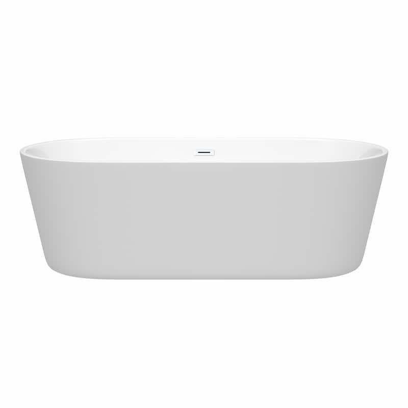 Wyndham Collection Carissa 71-inch White Freestanding Soaking Bathtub