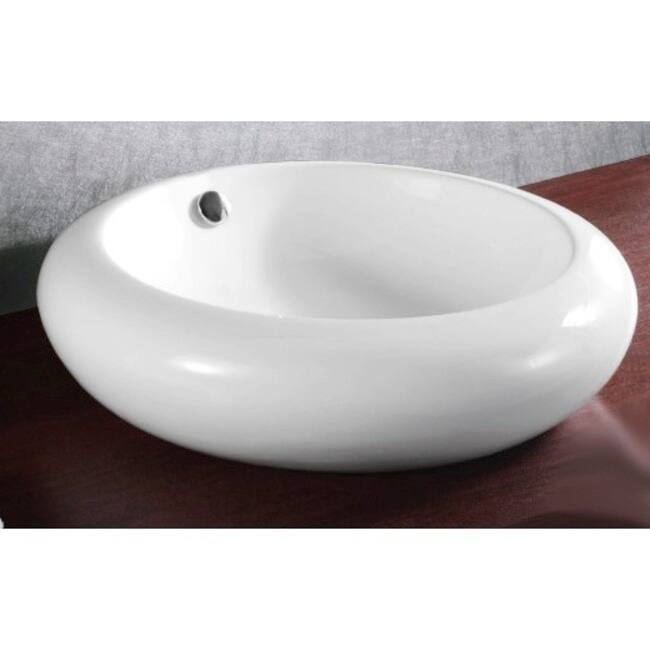 Nameeks Caracalla 20-1/11" Vessel Bathroom Sink with Overflow - White