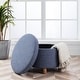 preview thumbnail 8 of 35, WOVENBYRD Large Round Storage Ottoman, Lift Off Lid Blue