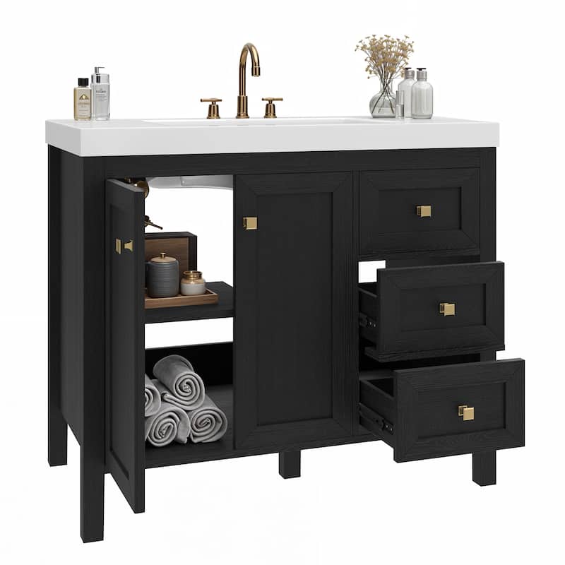 Moasis 36"/42" Bathroom Vanity Cabinet Set with Sink Combo and 3 Drawers & Cabient