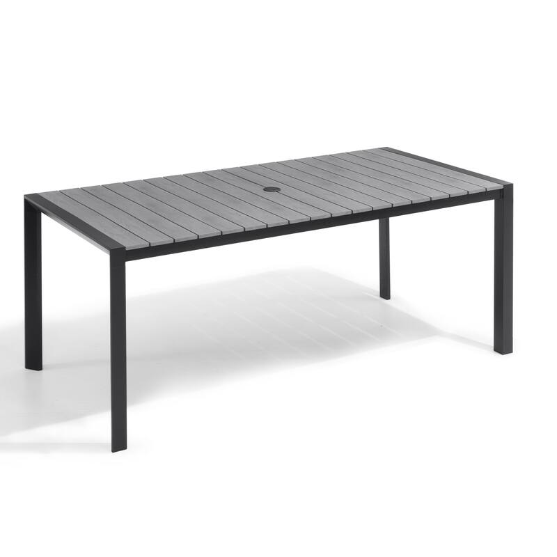 Pellebant Premium Outdoor Patio Aluminum Dining Table with Umbrella Hole