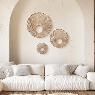 American Art Decor Woven Paper Rope Wall Decor, Set of 3