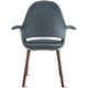 preview thumbnail 36 of 56, Set of 2 Organic Upholstered Fabric Modern Armchairs with Dark Walnut Brown Wooden Legs for Dining Room Office or Accent Chair