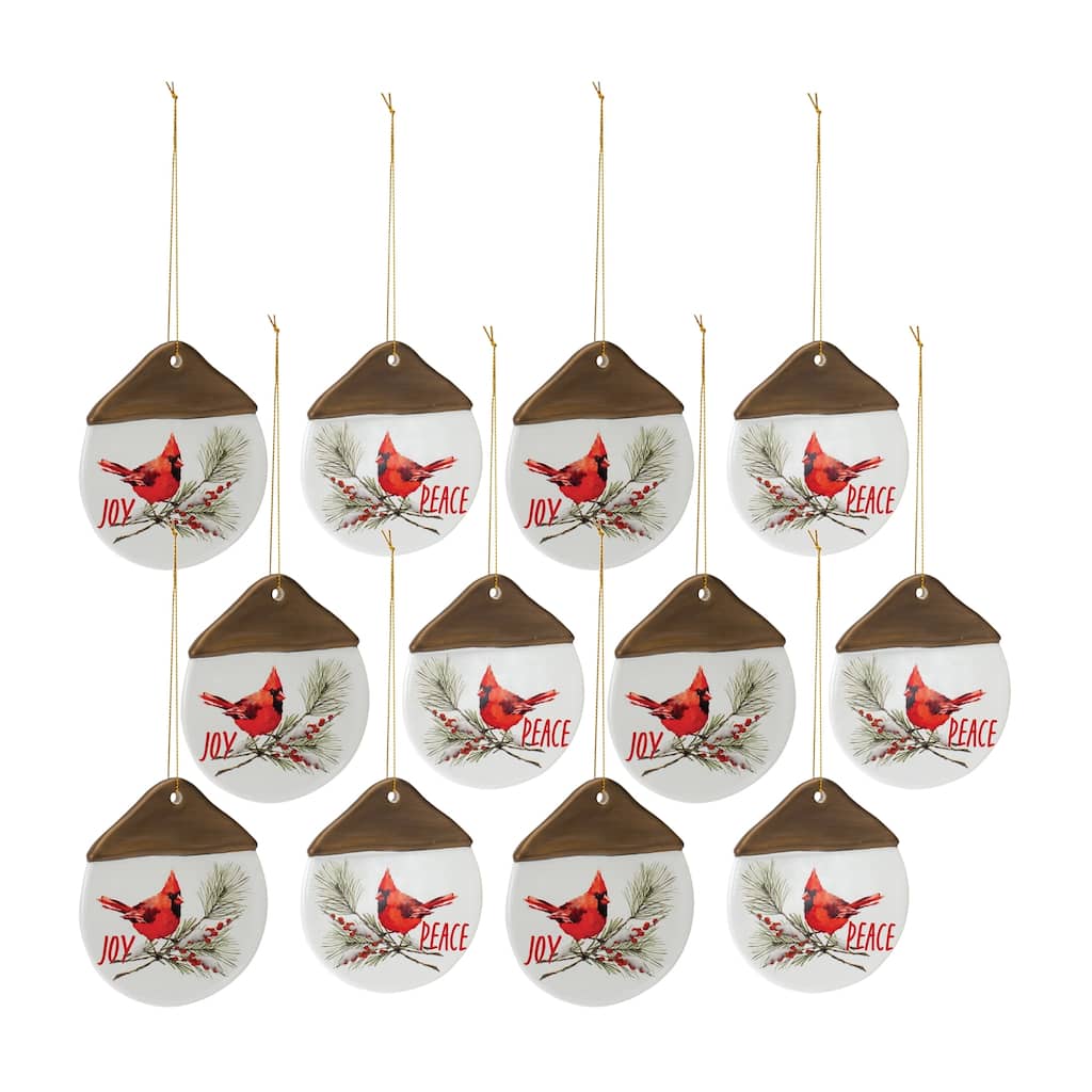 Cardinal Joy and Peace Ornament (Set of 12)