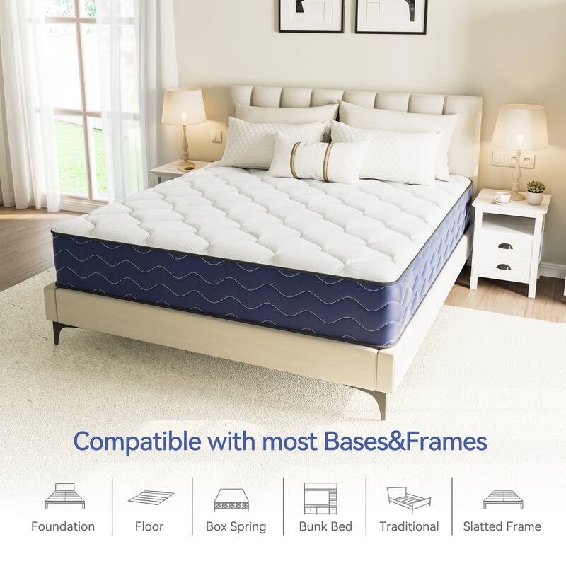 SweDrea 10 in. Firm Hybrid Mattress Cooling and Breathable with CertiPUR-US, SGS and OEKO-TEX