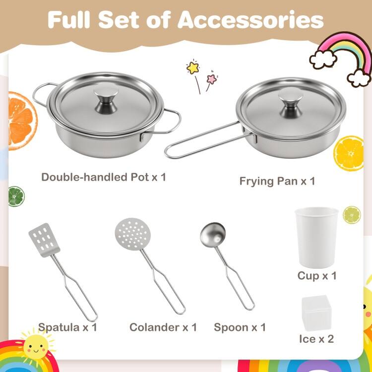 MDF Kids Corner Play Kitchen with Lights, Sounds and Ice Maker - 52" × 18.5" × 36"