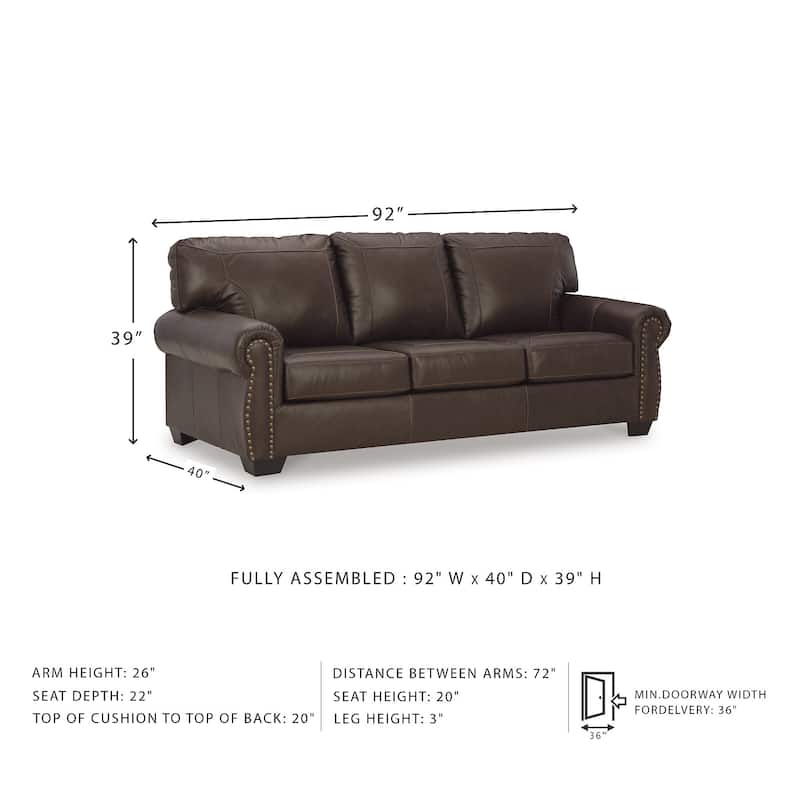 Signature Design by Ashley Colleton Dark Brown Sofa - 92"W x 40"D x 39"H
