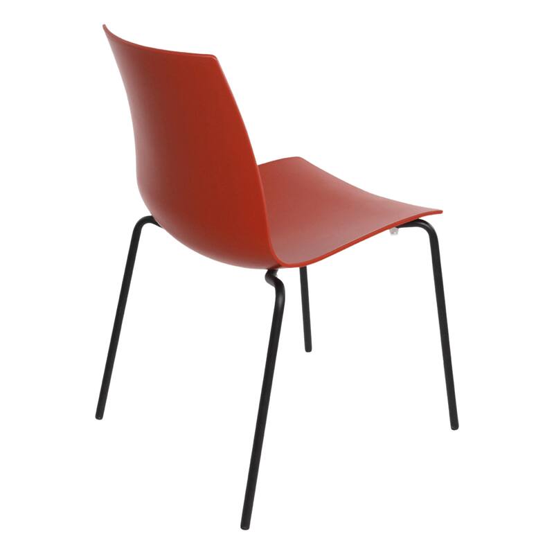 Furnish Theory Aero-S Pro Indoor/Outdoor Stackable Dining Side Chairs Polypropylene Shell & Powder-Coated Steel Legs (Set of 2)