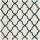 preview thumbnail 84 of 132, SAFAVIEH Handmade Cambridge Luisa Moroccan Trellis Wool Rug 6' Square - Ivory/Navy
