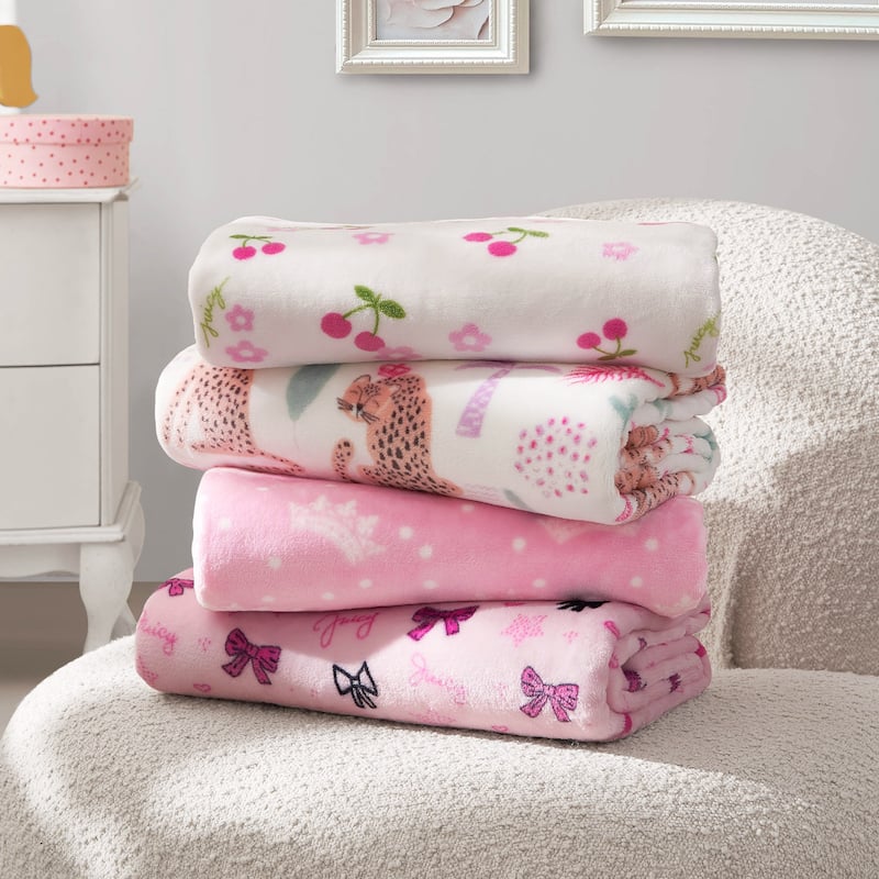 Juicy Couture Plush Baby Throw Blankets