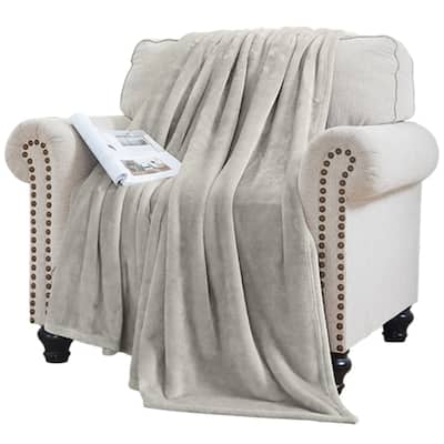 RACHEL Rachel Roy Solid Silky Flannel Fleece Oversized Throw Blanket