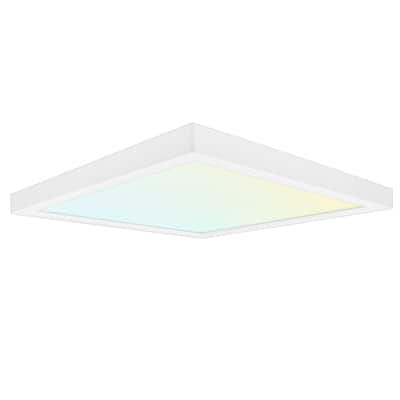 Luxrite 9" Square LED Flush Mount Ceiling Light 18W 3 Color Selectable 1200 Lumens Dimmable Damp Rated ETL Listed