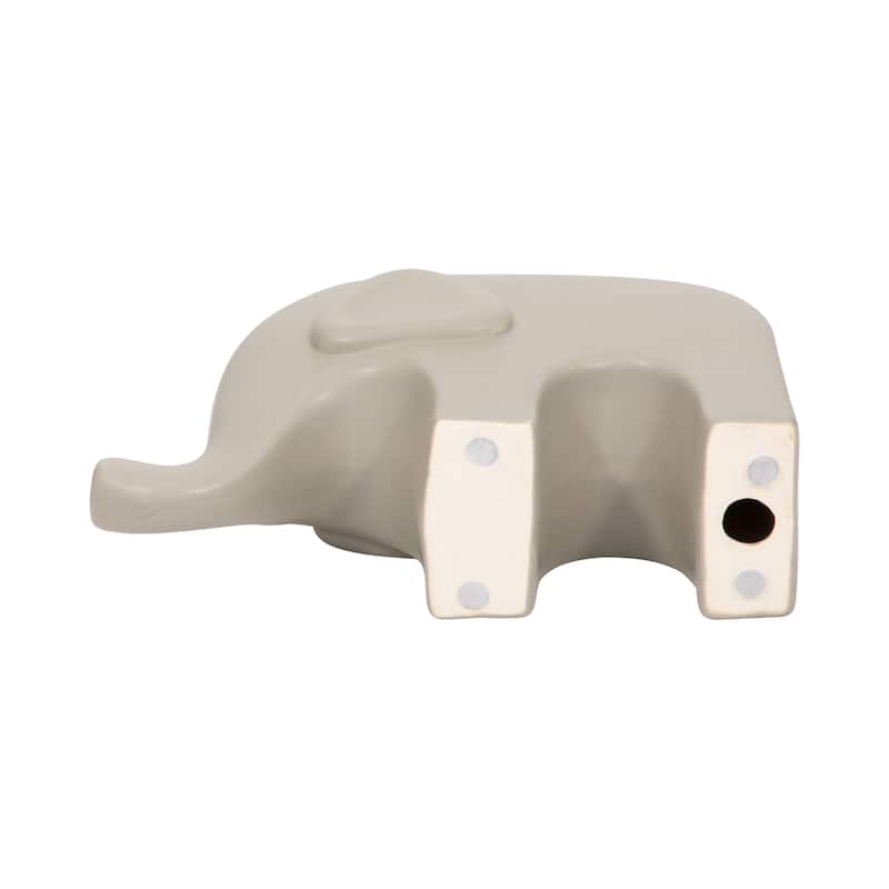 Sagebrook Home Stoneware Ceramic Elephant Figurine - Modern Minimalist Decorative Sculpture for Home and Office Decor